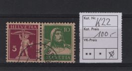 Kehrdruck Nr. K22 gestempelt gut gezähnt und schön.