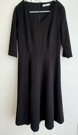 Schwarzes Kleid mit 3/4-Ärmel, Gr XL