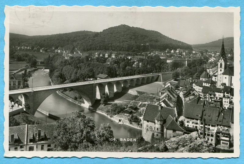 Ansichtskarten: Baden 1938 – Gebraucht aus Opfikon von Prophila