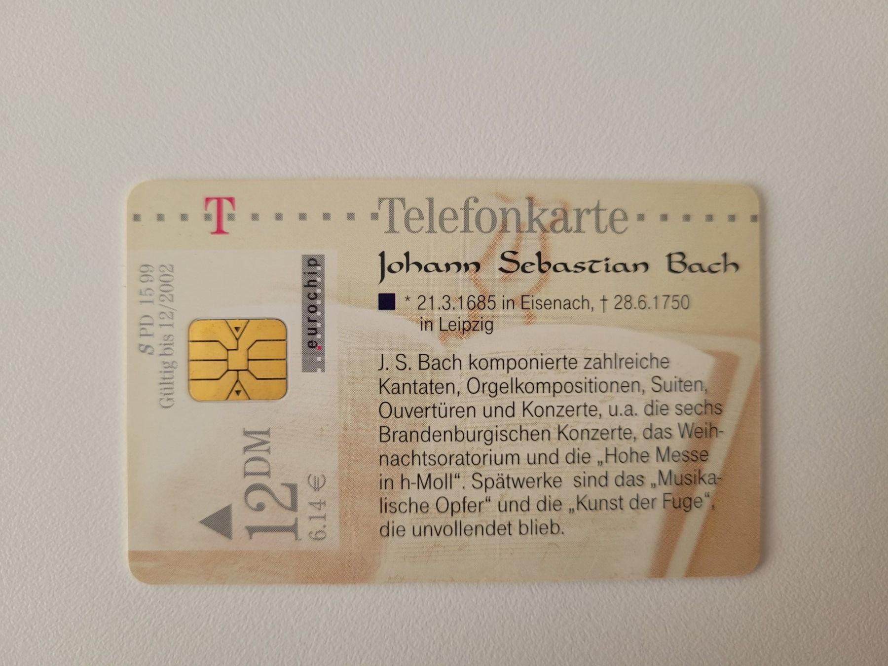 Schede telefoniche: Telefonkarte Deutschland "Bach" – Usato da Inwil venduto da Flower2325 1