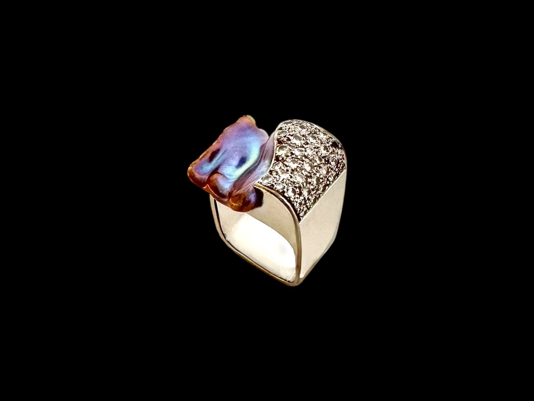 Anelli: BERNHARD ILG, Zürich, Perlen - Diamant - Ring – Usato da Zuzwil SG venduto da artimmo 2