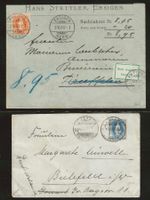 Stehende Helvetia Nr. 94A + 95A auf Brief