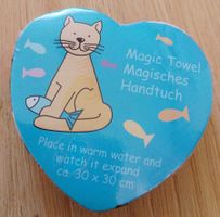 Magic Towel 30 x 30 cm magisches Handtuch Katze mit Fisch