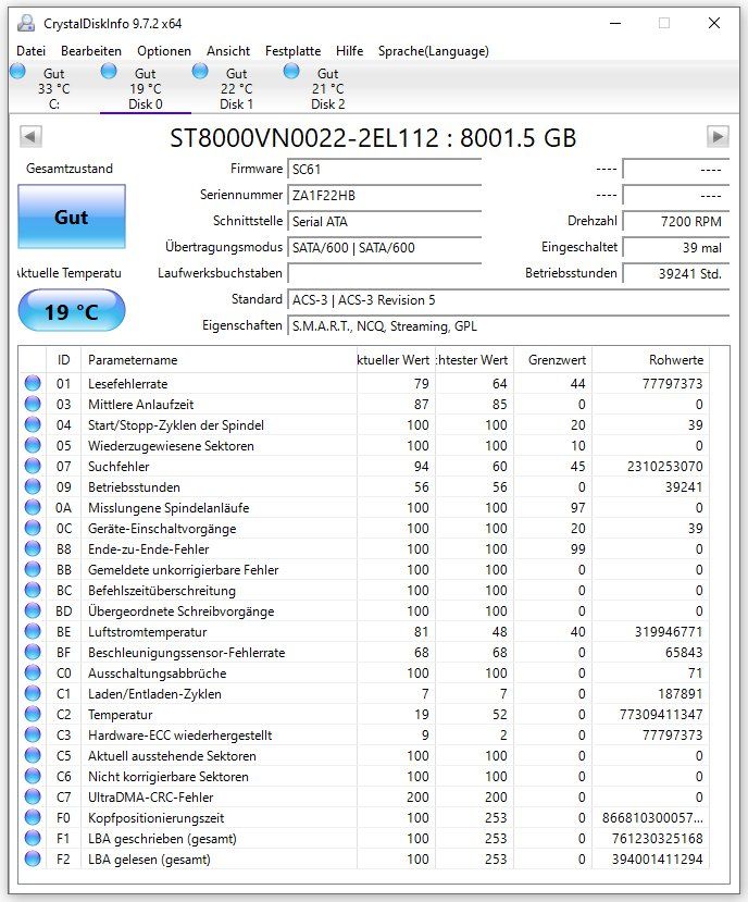 Seagate Dischi rigidi: 8 TB NAS Seagate IronWolf SATA Festplatte – Usato da Meilen venduto da speedliq 2