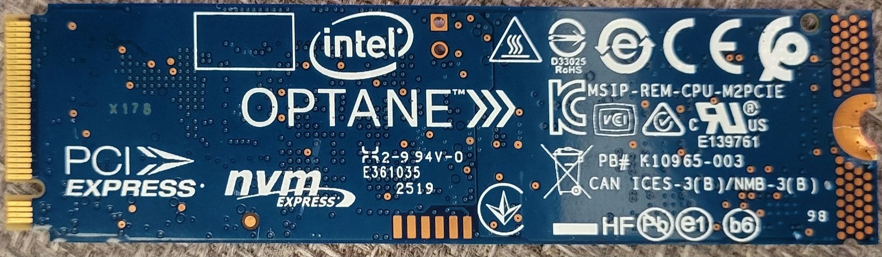 Intel Harddisks: 1×Intel Optane Memory H10 1024GB SSD – Gebraucht aus Zürich von Gulbi1919 1