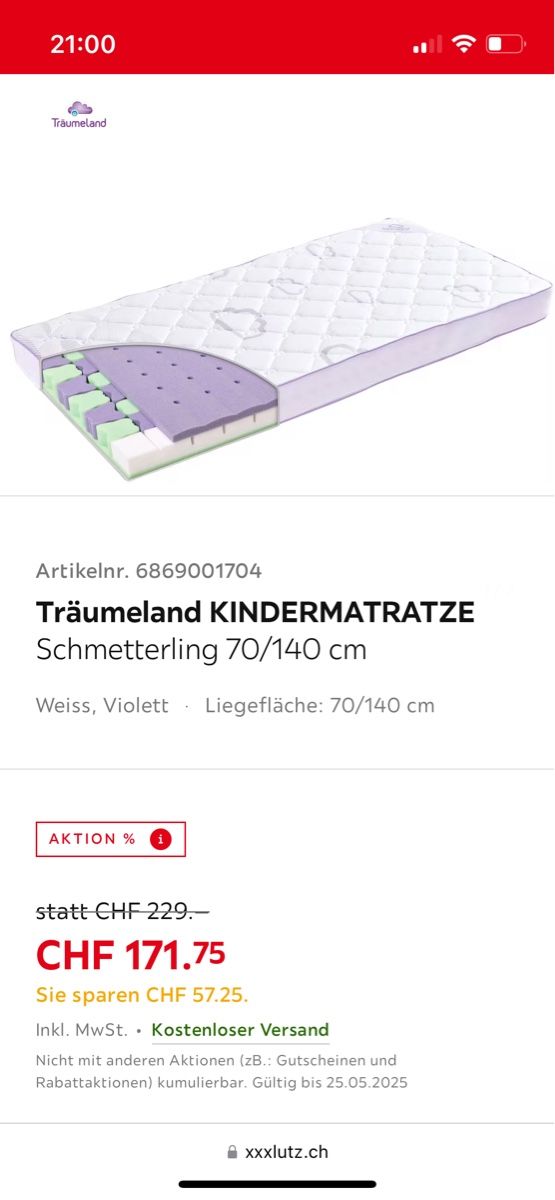 Materassi: Babybett mit Matratze – Usato da Zürich venduto da Arls 5