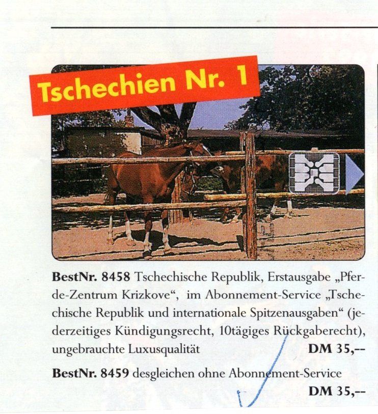 Telefon- & Taxkarten: die 1. Telefonkarte aus TSCHECHIEN – Neu (gemäss Beschreibung) aus Eglisau von Chperfins 2