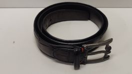 Krokodil Ledergürtel Paolo Vitale, 925 Silber Schnalle (L4)
