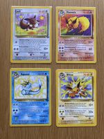 4 Pokemon Karten Evoli Flamara Aquana Blitza Dschungel 1999