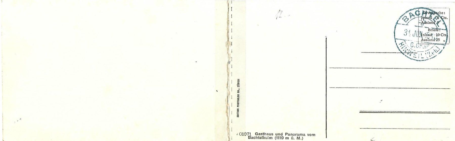Cartoline postali: Panoramakarte Bachtel Kulm 2-teilig – Usato da Wetzikon ZH venduto da Brulu100 1