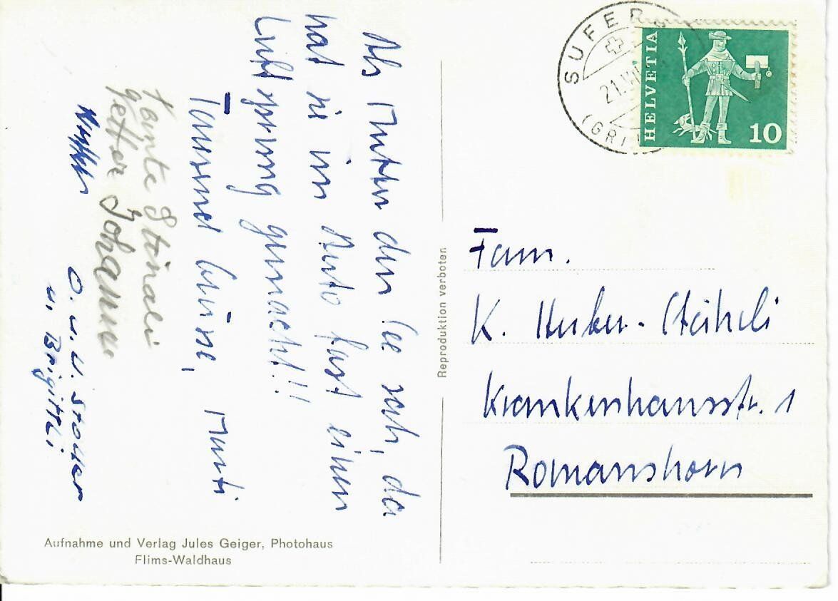 Cartoline postali: der Hinterrhein bei Sufers – Usato da Hochdorf venduto da Ziegel-16 1