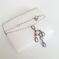 Halskette , Collier Silber 925 mit Zirkonia Steinen D&CZ 
