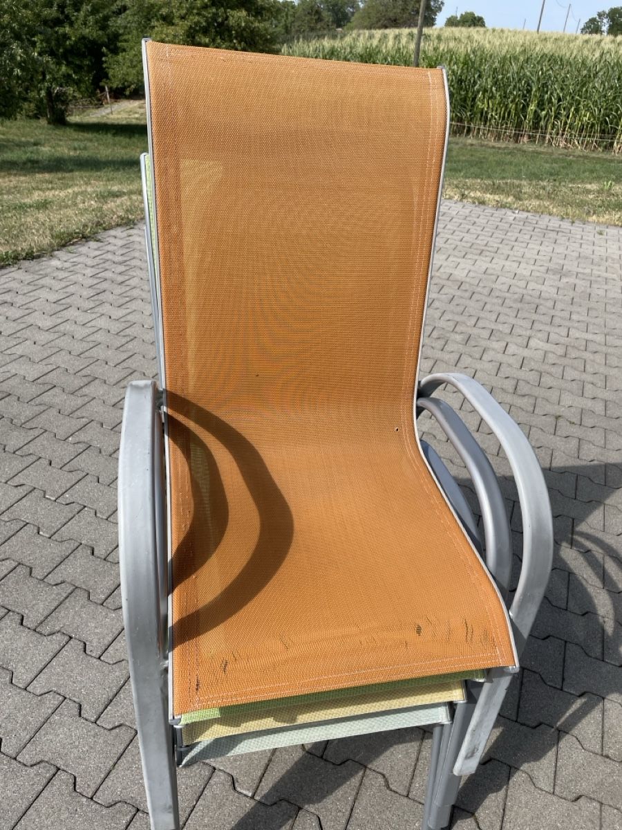 Sedie: Stapelstühle Gartenmöbel Aluminium Stoff 4er Set farbig leic – Usato da Zugerberg venduto da rob_jl6j