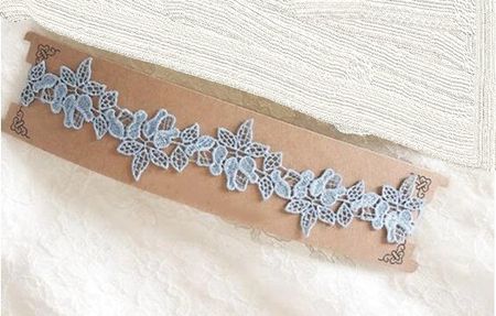 NEUES Strumpfband blau mit Spitze für Gr. XS, S & M - 221308