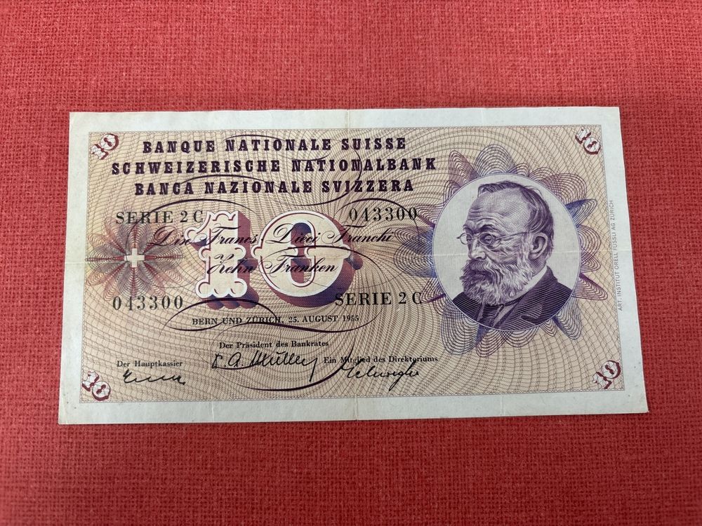 Seltene Schweizer 10-Franken-Note von 1955 - Top Zustand! (Gebraucht ...