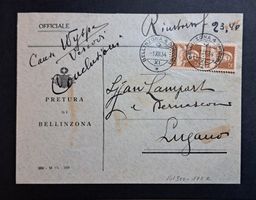2x SBK 175z auf Brief von Bellinzona nach Lugano 1934