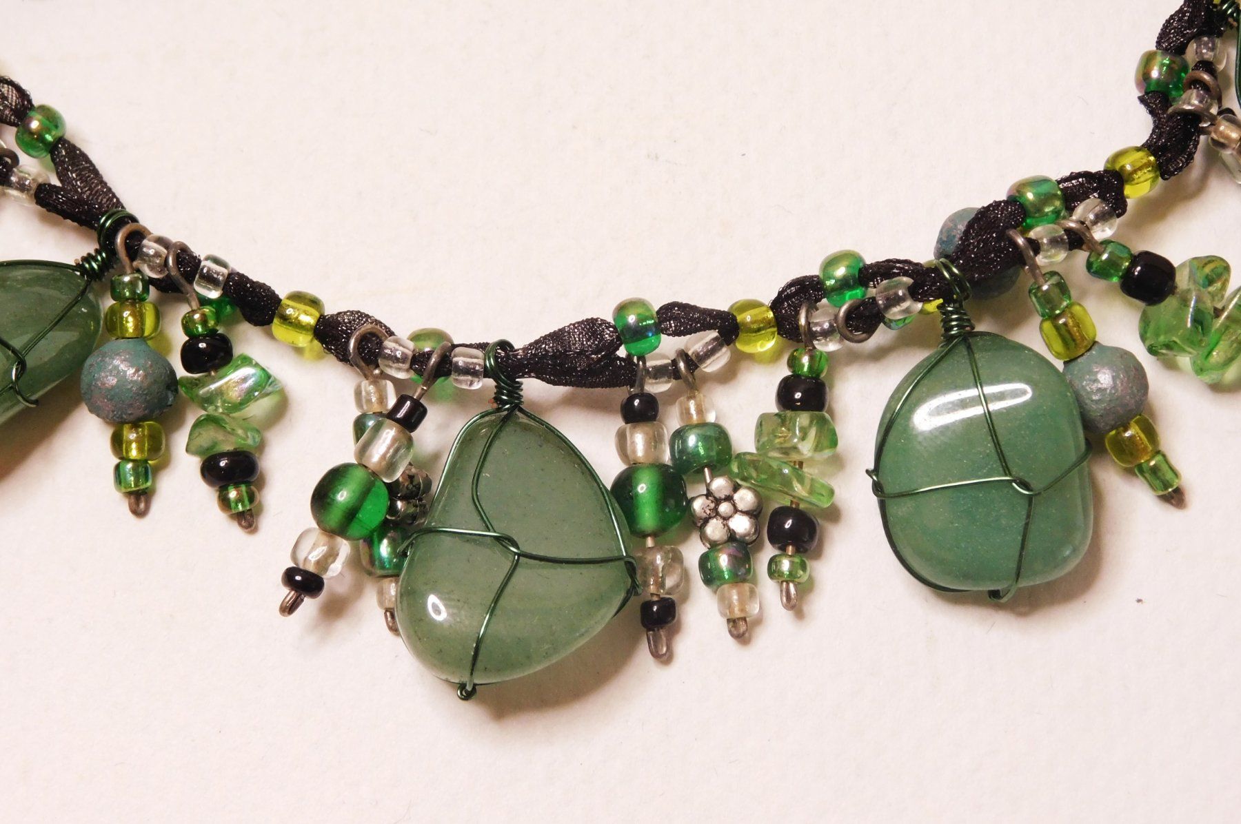 Catenine: Boho-Halskette mit Aventurin-Steinen & Wire-Wrap – Usato da Emmenbrücke venduto da Neverlaand-22 1