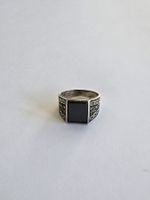 Bague en argent, Onyx, taille 63