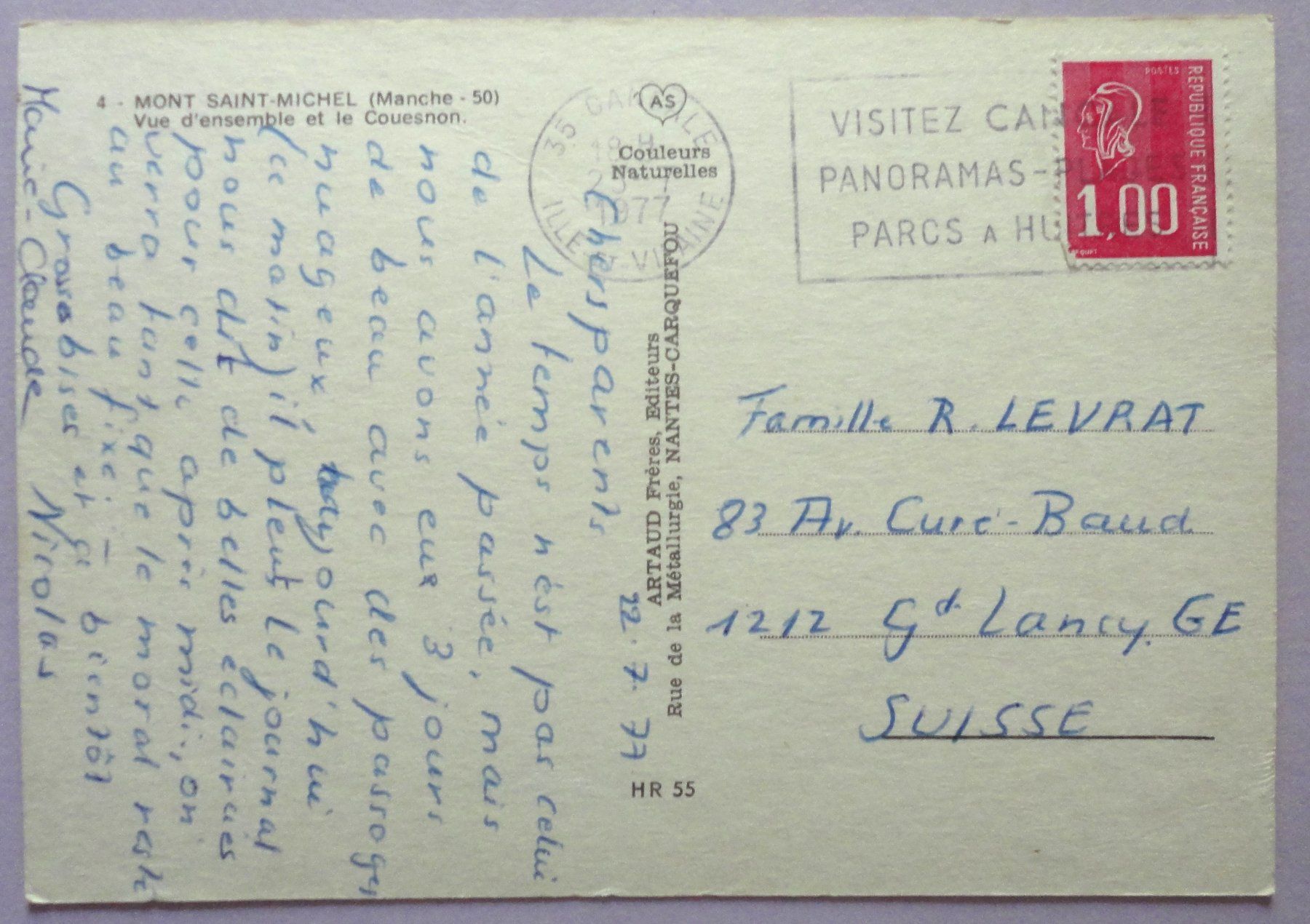 Cartoline postali: Mont Saint-Michel – Usato da Fétigny venduto da Billy2miny 1