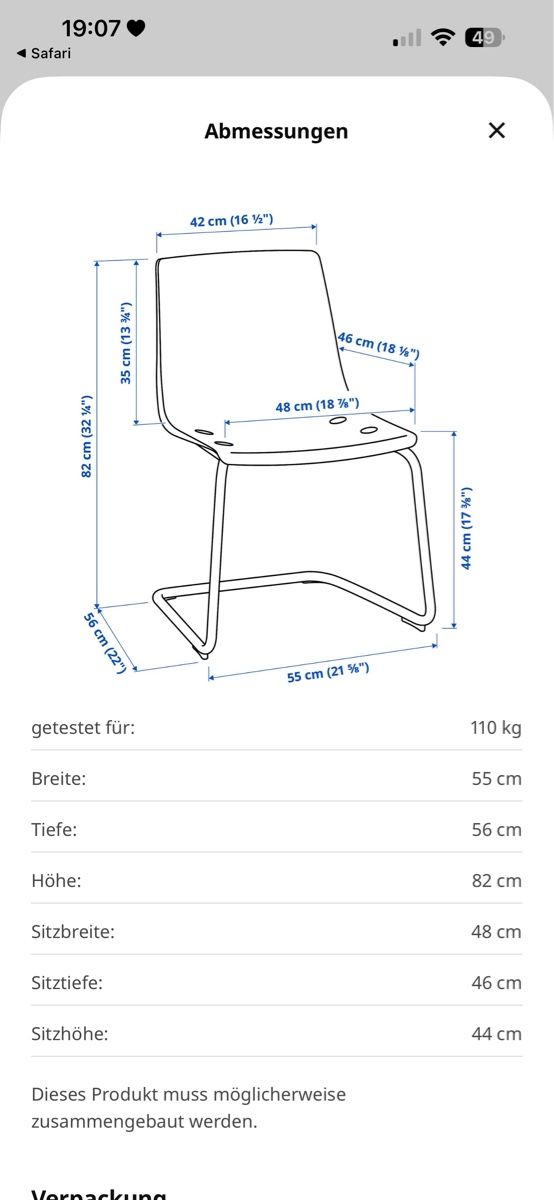 Sedie: Freischwingerstuhl Tobias Ikea grau – Usato da Tübach venduto da frehja 2