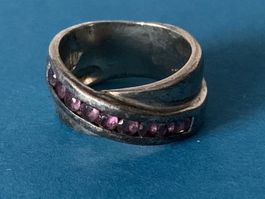 Silberring rosaviolett stein (rg 52)