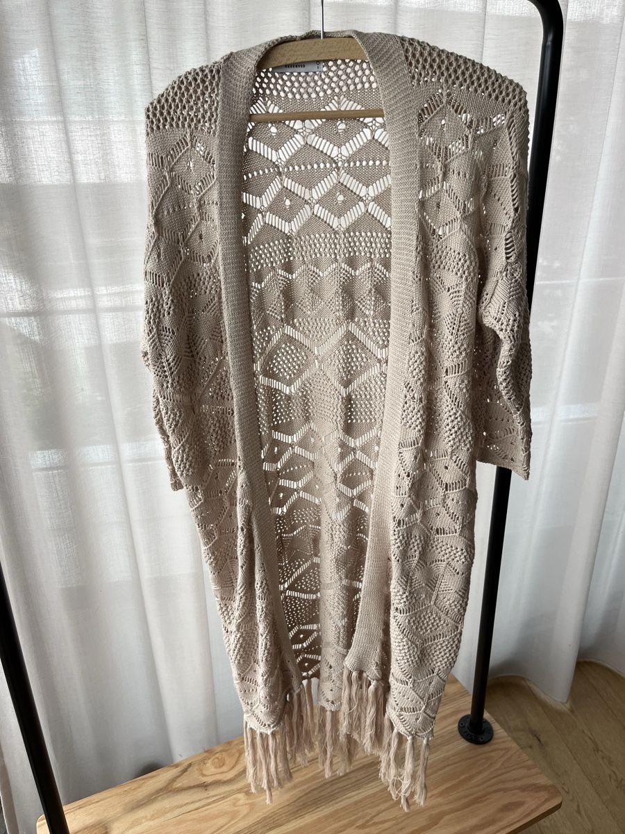 Giacche: Gehäkelte Strickjacke lang Gr. S – Usato da Wauwil venduto da LoU-AiRiN