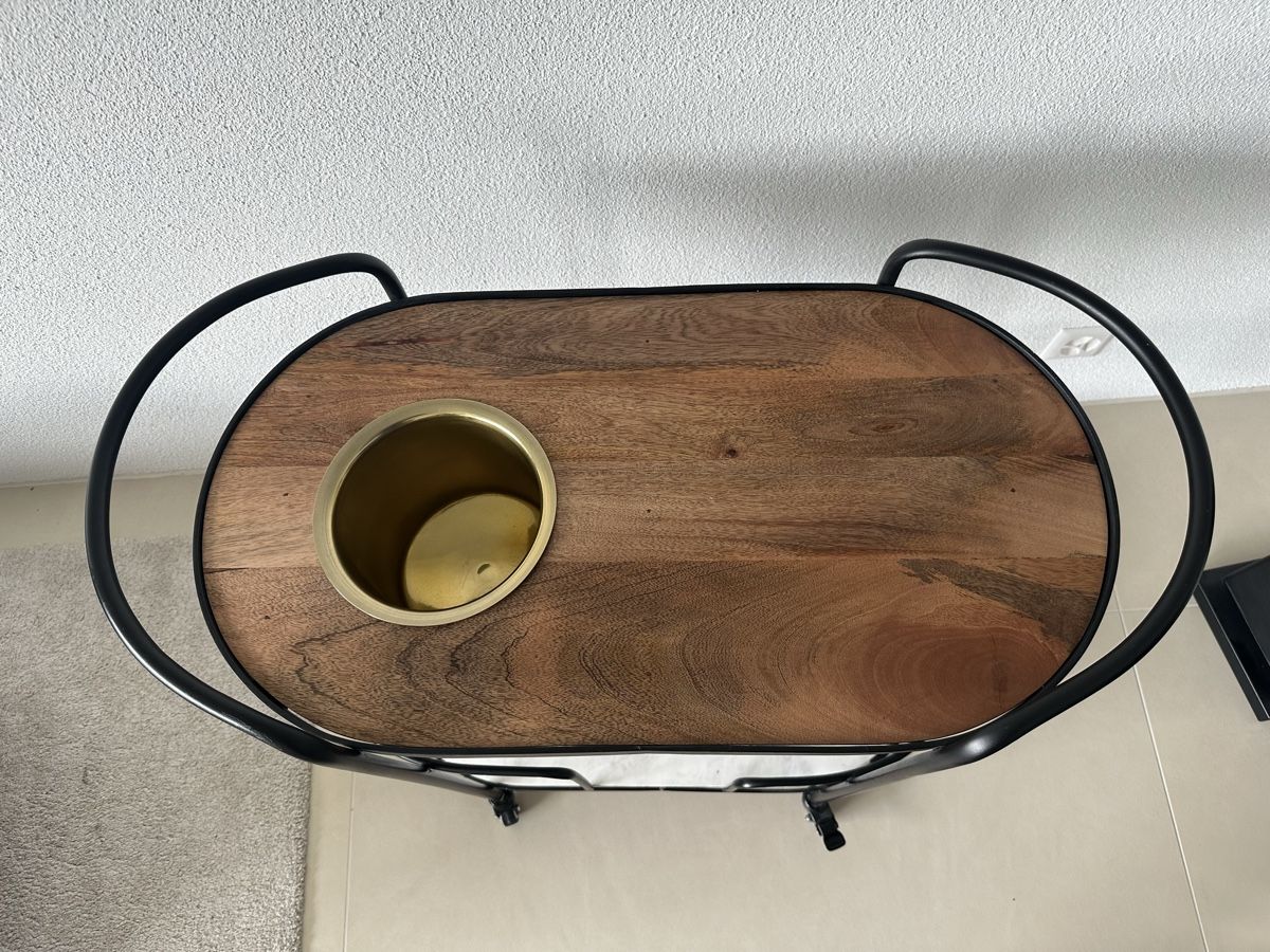 Pfister Carrelli di servizio: Barwagen Servierwagen Metall / Holz / Marmor – Usato da Schenkon venduto da Charlottenstrasse1 1