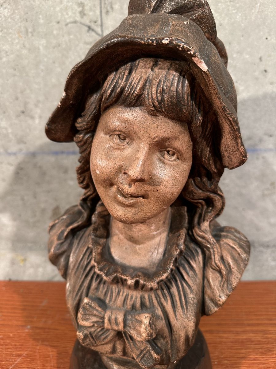Statuette: Buste décorative vintage en plâtre, – Usato da Lausanne venduto da artnouveau05 1