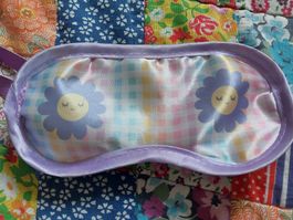 Schlafmaske / Schlafbrille aus Satin – bunt mit Blumenmotiv