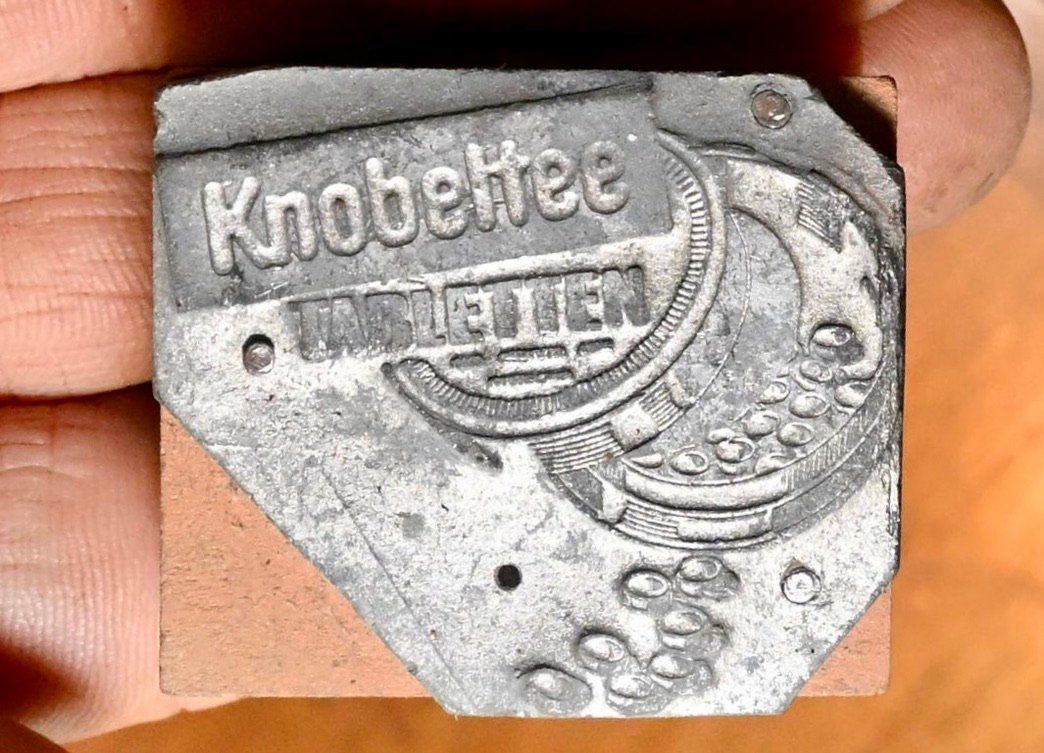 Timbri: alter DRUCKSTOCK Klischee WERBE Knobelfee TABLETTEN – Usato da Pfaffhausen venduto da mono_rec