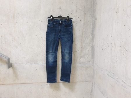 Jeans H&M, bleu denim foncé, basic, fille, taille 134