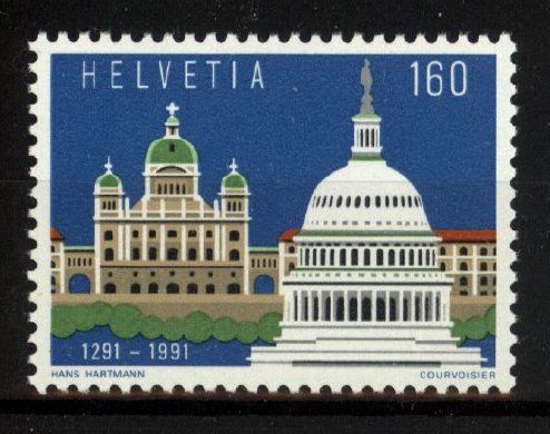 Tutti i francobolli: 1991 Schweiz/USA ** – Nuovo (secondo la descrizione) da Willisau venduto da Vollstempel