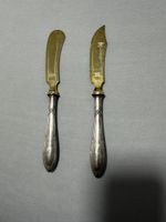 2 Butter Messer antik versilbert mit punze
