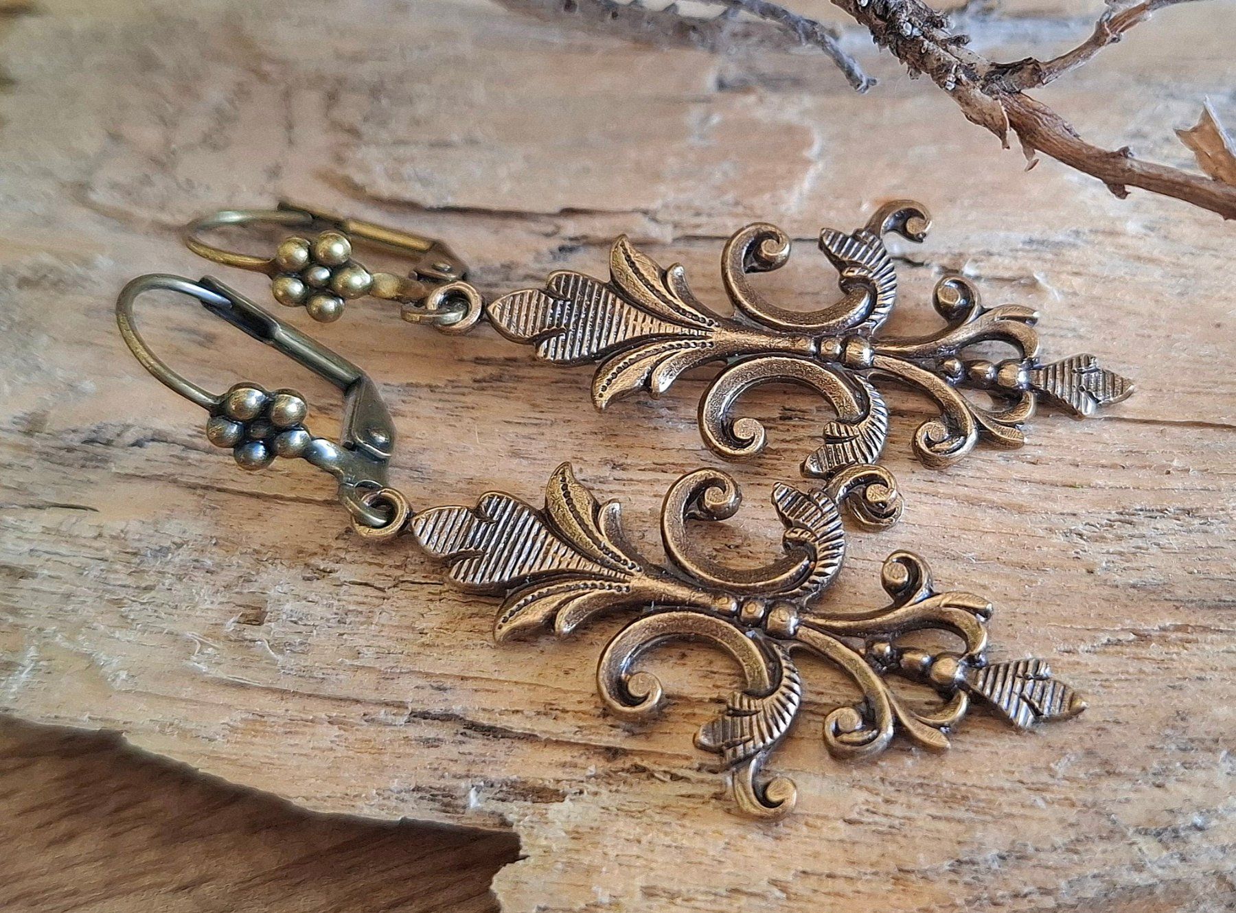 Boucles d'oreille: VINTAGE LILI - Messingohrringe – Neuf avec emballage d'origine à Mühlethal par nicita-modeschmuck 1