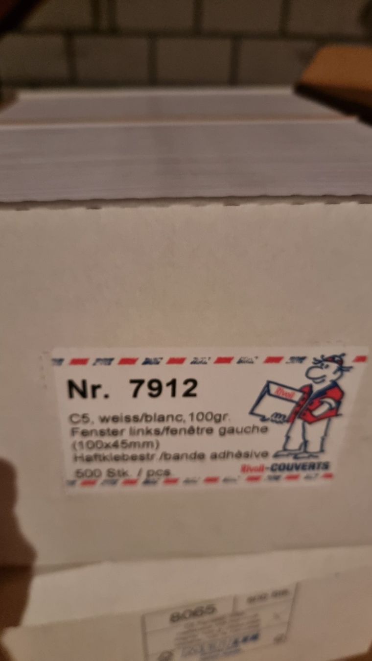 Buste & buste per spedizione: 500 stk Couvert C5 weiss mit Fenster links – Nuovo (secondo la descrizione) da Rebstein venduto da James-Dean