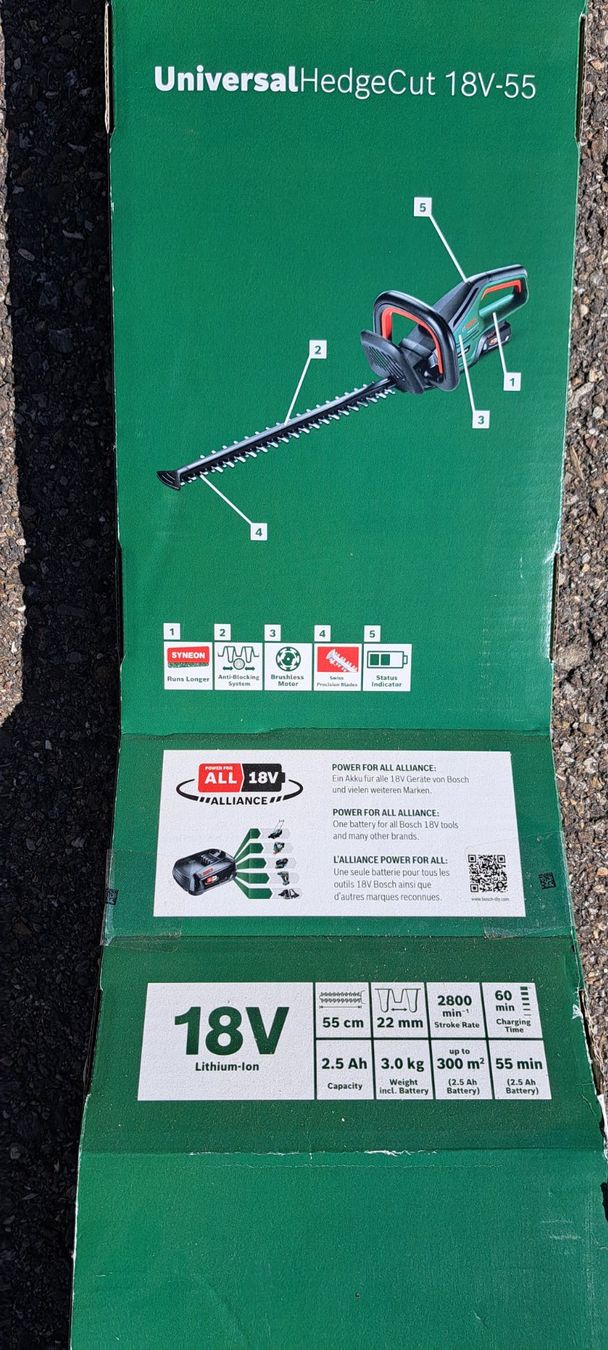Bosch Alle Werkzeuge: BOSCH Heckenschere Universal HedgeCut 18V-55 – Gebraucht aus Mammern von koebue 4
