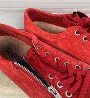 Super baskets basses LEGERO en cuir daim rouge n.5-38