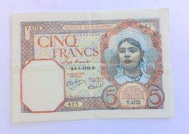 5 Francs Algerien von 1941