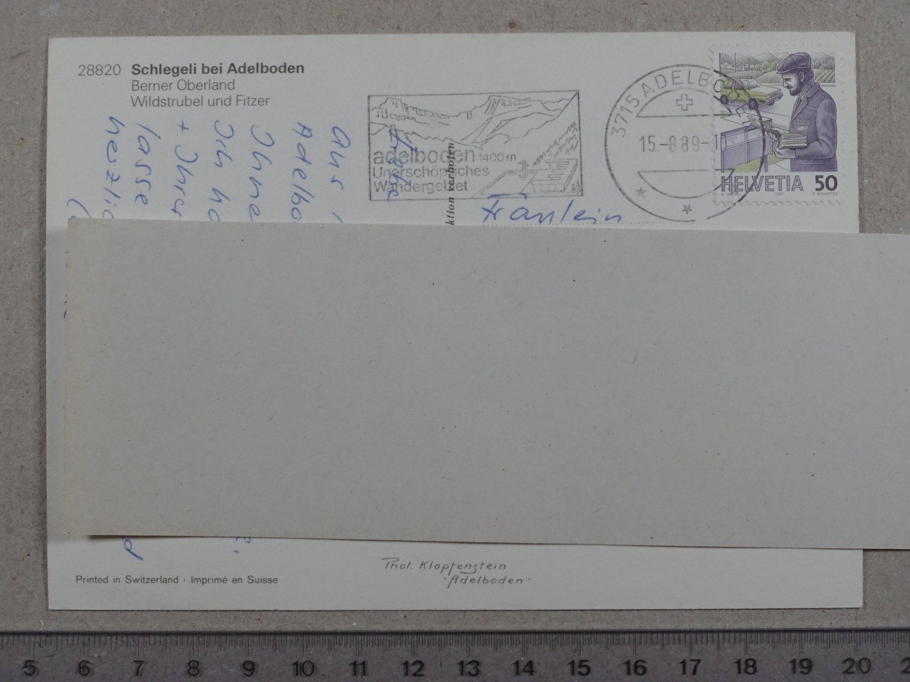 Cartoline postali: Schlegeli bei Adelboden, 1989 – Usato da Lenzburg venduto da fh1 1