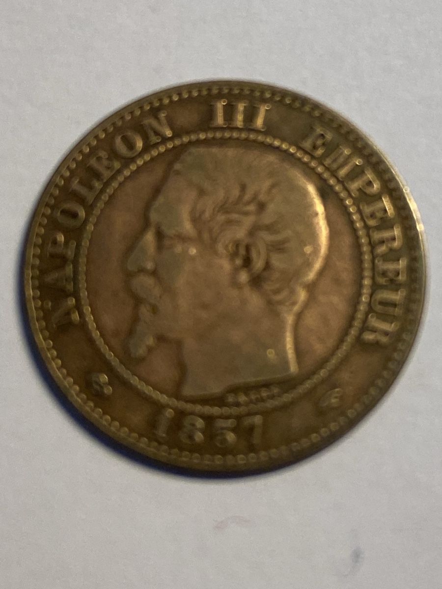 Tutti le monete: Napoléon III, 2 centimes 1857 A cuivre – Usato da Corsier-sur-Vevey venduto da Ginoarturo