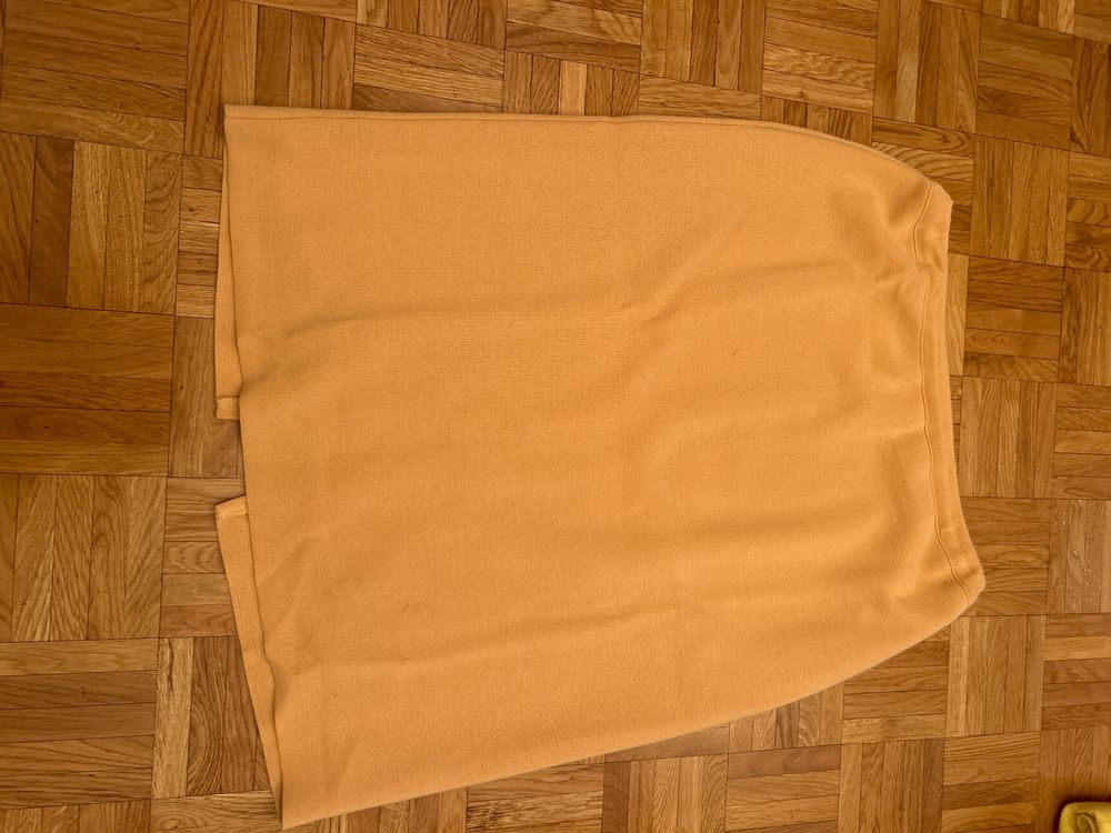 Jupe lin et polyester beige doublée (38/40) - Vêtements