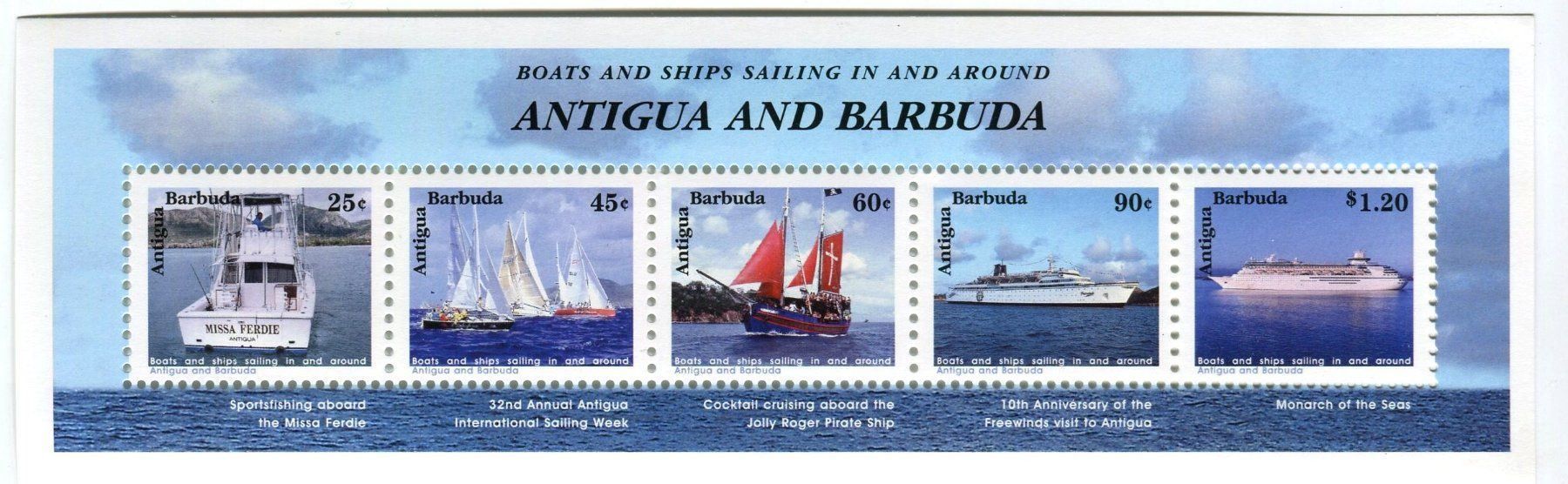 Alle Briefmarken: Block "Schiffe". Antigua und Barbuda – Neu und originalverpackt aus Basel von Butsch5