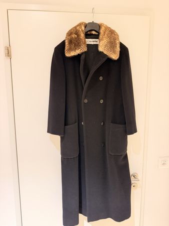 DONNAerre Milano Wollmantel – 100% Schurwolle – Echtpelz – M