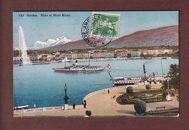 GENEVE - Rade et Mont Blanc - Bateau CGN - 1914