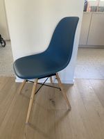 IDOMYA - 6er-Set Stühle Arkken - Blau Design Holzbeine