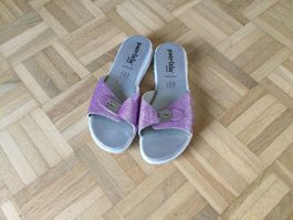 Hausschuhe lila/glitzer