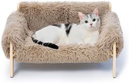 Erhöhtes Katzenbett Sofa aus Holz, 56x45cm