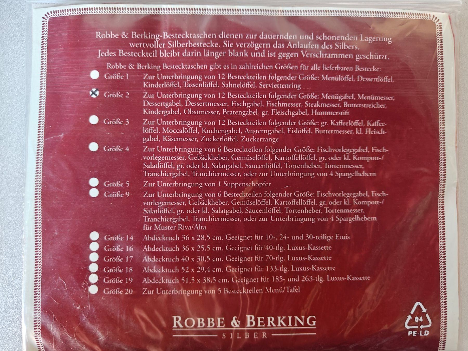 Robbe & Berking Couverts: Robbe & Berking Bestecktasche Grösse 2 – Neuf avec emballage d'origine à Wädenswil par alex-maxima 1