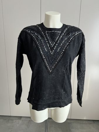 Pépé Jeans Black Sequin Embellished Top - Size Small