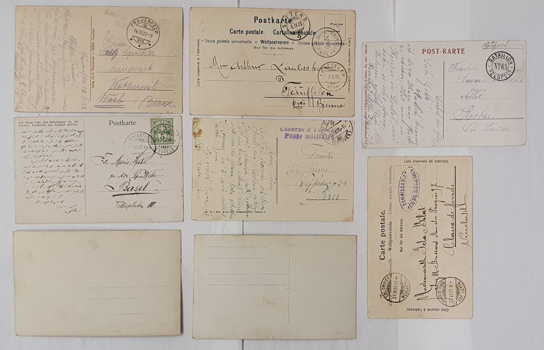 Cartoline postali: 8 Militär-Postkarten – Usato da Kreuzlingen venduto da Rschweiz1 1